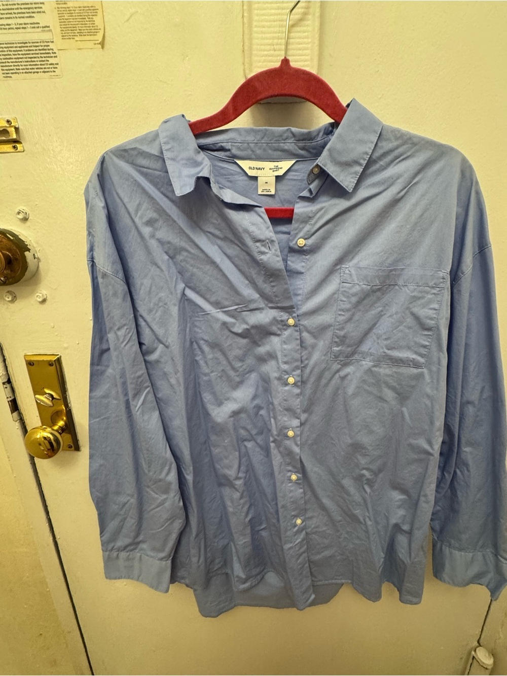 Old Navy Light Blue Button-Down Boyfriend Shirt - Picture 2 of 6